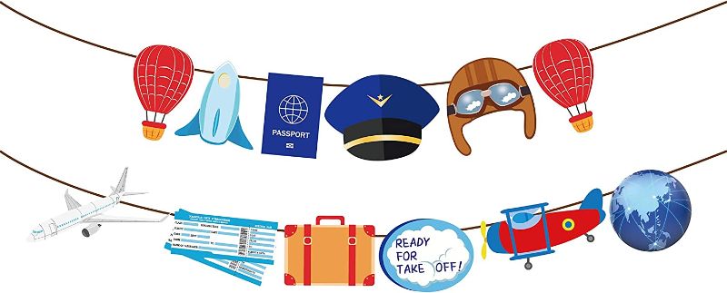 Photo 1 of ***7 Pack*** Airplane Party Banner for Plane Theme Birthday Party Supplies-Airplane
