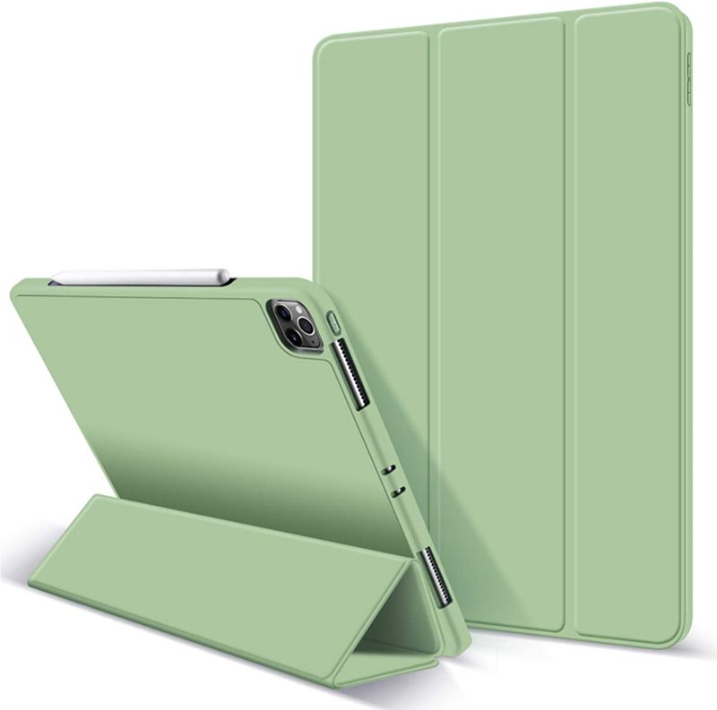 Photo 1 of ***5 Pack*** Aoub Case for iPad Pro 11 2020 & 2018, Auto Sleep/Wake Ultra Slim Lightweight Trifold Stand Smart Cover, Soft TPU Back Case with Pencil Holder for iPad Pro 11 inch, Light Green
