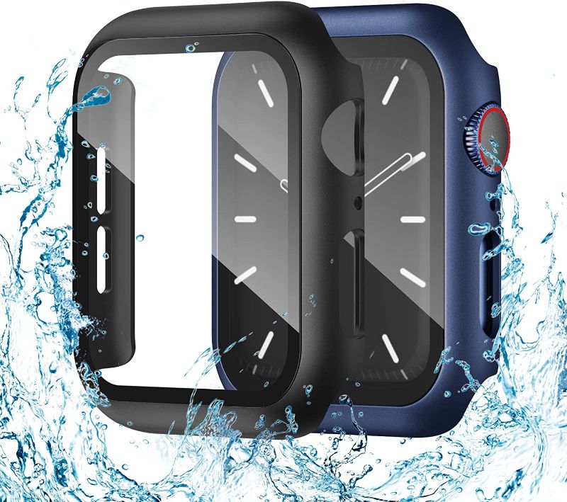 Photo 1 of [2 Pack] Compatible for Apple Watch Case Series 6/SE/5/4 44mm with Screen Protector, Waterproof Hard PC Case Ultra-Thin HD Clear Bumper All Around Protective Cover Anti-Fog for iWatch Men Women
