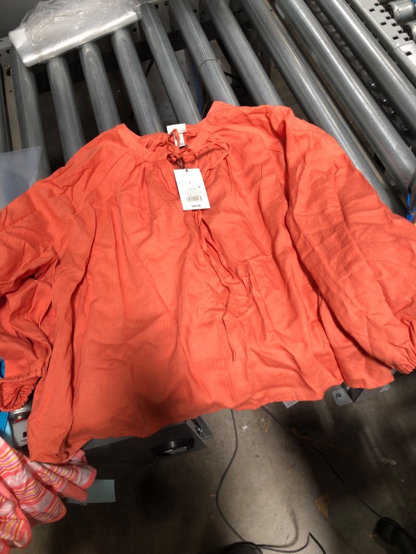 Photo 2 of **BUNDLE OF 2*
2 women's blouses (Black size S, Orange size L)