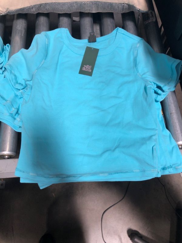 Photo 2 of 5 PACK Short Sleeve Fitted T-Shirt - Wild Fable™ Aqua Blue
Size: L
