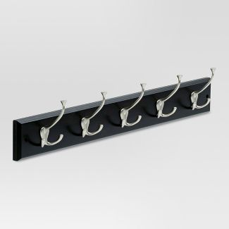 Photo 1 of 27" Hook Rack with Flared Tri-Hook - Vintage Black/Vintage Nickel - Threshold™

