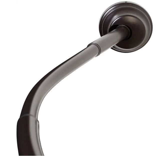 Photo 1 of  Home NeverRust Rustproof Dual Mount Curved Stall Shower Rod, 32” - 40”, Bronze
