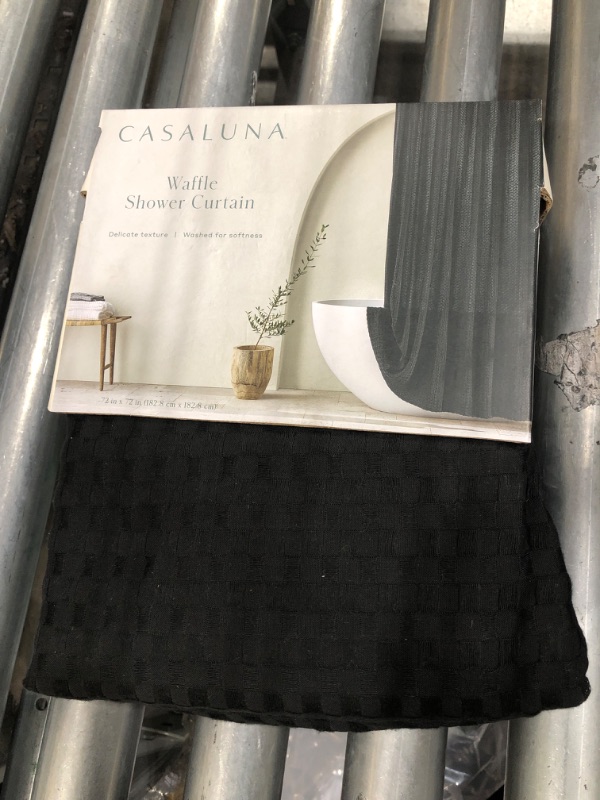 Photo 2 of ***Size: 72x72in***Color: Black; Waffle Shower Curtain - Casaluna™
