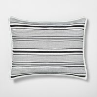 Photo 1 of **Size Standard** Textured Stripe Pillow Sham Railroad Gray - Hearth & Hand™ with Magnolia
