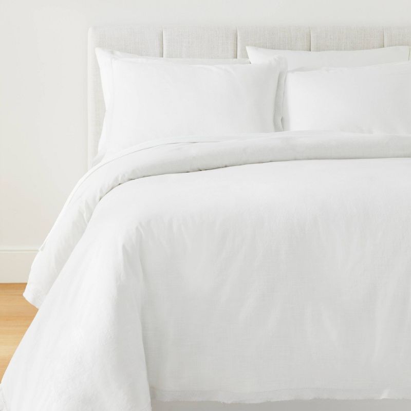 Photo 1 of ***Size: California King*** Raw Edge Hemstitch Cotton Slub Duvet & Sham Set - Threshold™ Designed with Studio McGee
