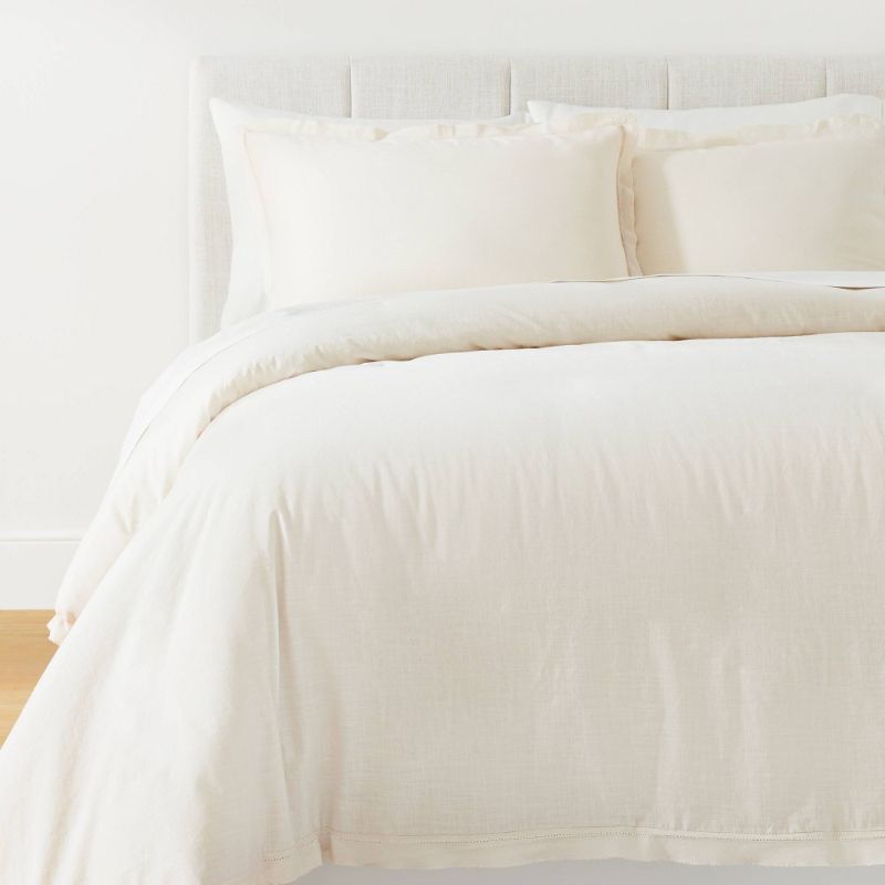 Photo 1 of ***Size: California King*** Raw Edge Hemstitch Cotton Slub Duvet & Sham Set - Threshold™ Designed with Studio McGee
