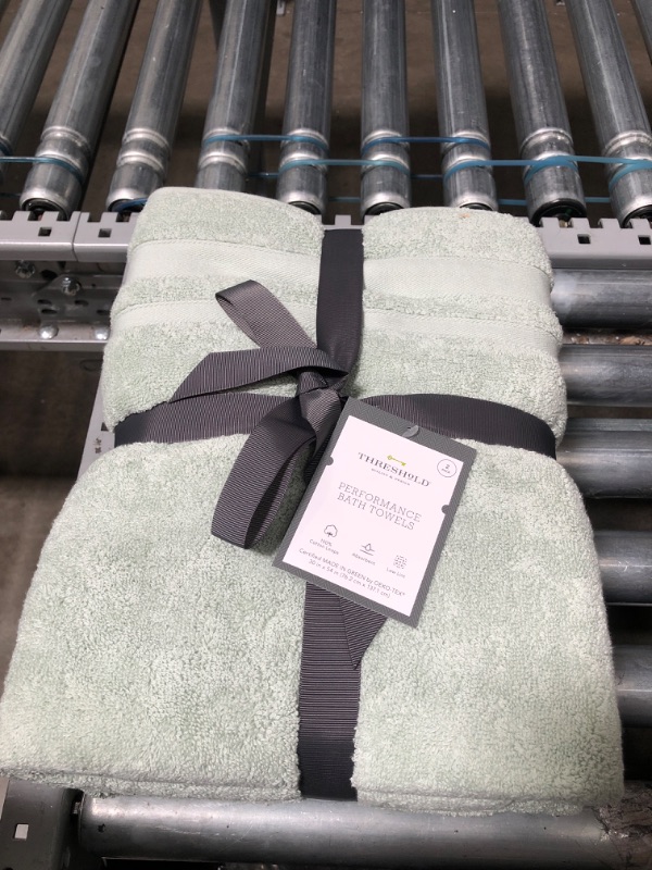 Photo 2 of 2pc Performance Value Bath Towel Set Green - Threshold
