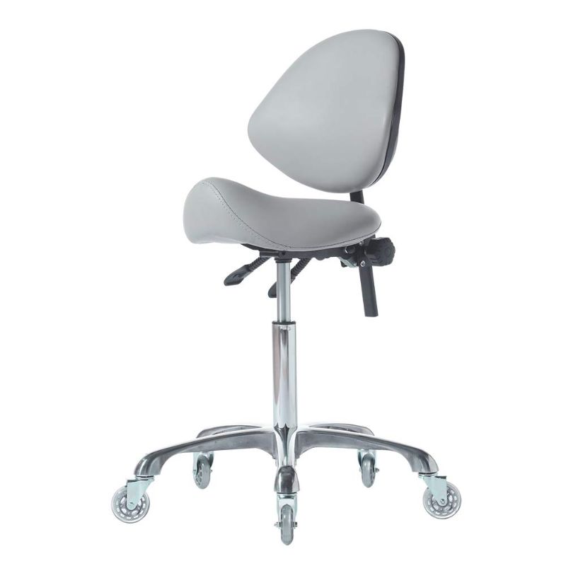 Photo 1 of FRNIAMC Hydraulic Saddle Rolling Adjustable, Heavy-Duty (450 lbs) Stool Chair for Beauty Salon Massage Dental Clinic Home Office Use(Grey)
