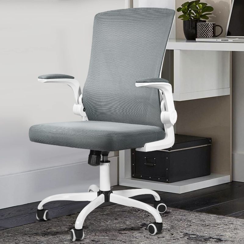 Photo 1 of Toszn Desk Chairs with Wheels, Mesh Office Chair, Ergonomic Office Chair with Lumbar Support, Task Chair with Arms, Home Office Desk Chairs for Adults, Grey
