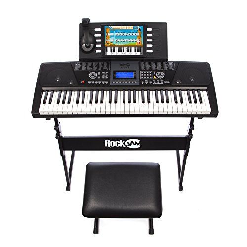 Photo 1 of RockJam 61-Key Digital Piano Keyboard SuperKit with Stand, Stool, Headphones & Power Supply
