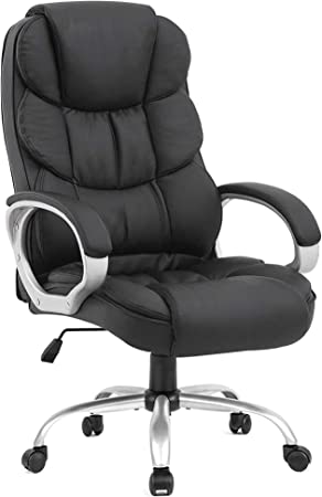 Photo 1 of Ergonomic Office Chair Desk Chair Computer Chair with Lumbar Support Arms Executive Rolling Swivel PU Leather Task Chair for Women Adults, Black