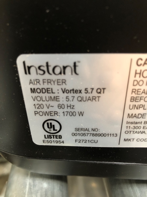 Photo 3 of 5.7 qt. Black Vortex Air Fryer