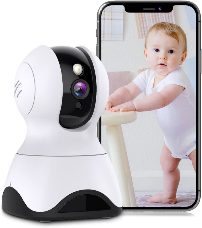 Photo 1 of Baby Monitor with Camera and Audio, 1080P HD Night Vision Pet Camera with Motion Tracking and Sound Detect, 2.4G WiFi Indoor Security Camera with 2-Way Talk, Cloud & SD Card Storage, Works with Alexa
