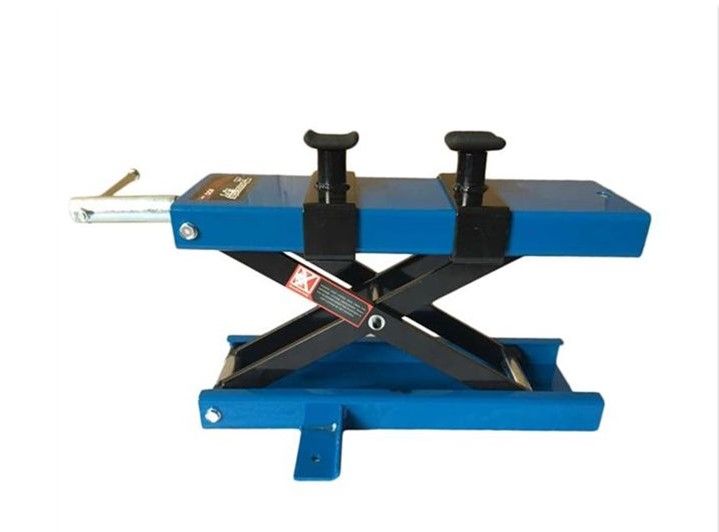 Photo 1 of ***MISSING COMPONENTS*** Motorcycle Steel Adjustable Scissor Lift with Fixation Clamp Blue
