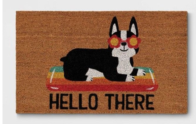 Photo 1 of 1'6"x2'6" Hello Summer Dog Doormat Natural - Sun Squad™

