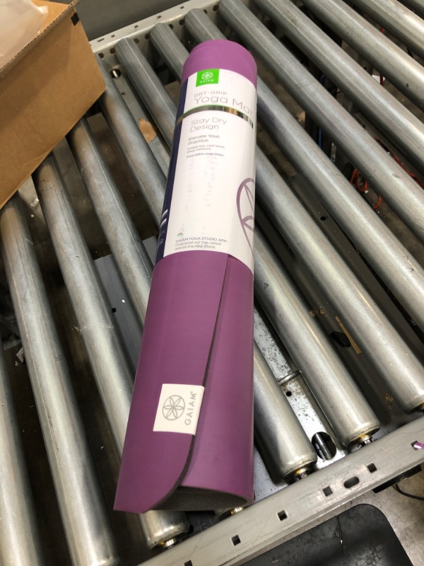 Photo 2 of Gaiam Studio Select Dry Grip Yoga Mat 5mm 68 inch Purple