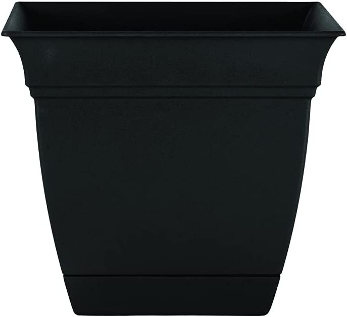 Photo 1 of 12" Square Eclipse Plastic Planter - The HC Companies 12.01"x12.01"x10.72" in Black Color
