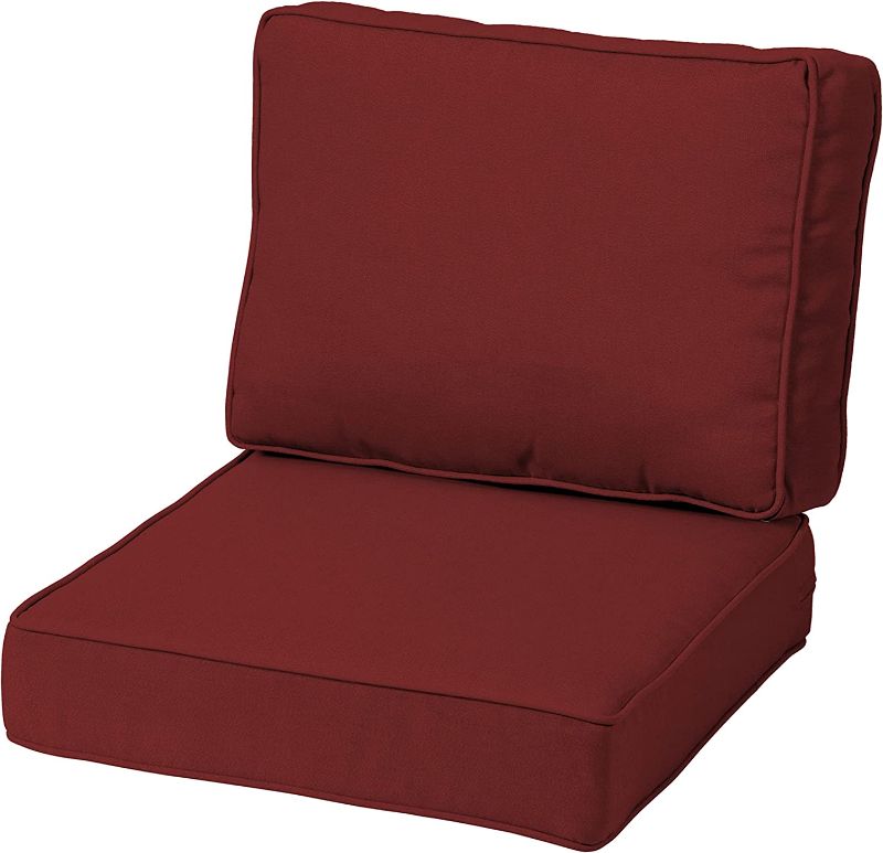 Photo 1 of Arden Selections ProFoam Performance Outdoor Deep Seating Cushion Set 22 x 22, Classic Red
