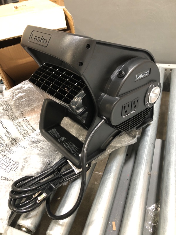Photo 1 of Lasko U12104 High Velocity Pro Pivoting Utility Fan for Cooling, Ventilating, Exhausting and Drying at Home, Job Site and Work Shop, Black 12104 12.2 x 9.6 x 12.3 inches
