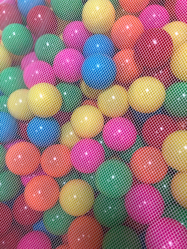 Photo 3 of Amazon Basics BPA Free Plastic Ball Pit Balls with Storage Bag, 1,000 Ct (2.3” Diameter), Bright Colors