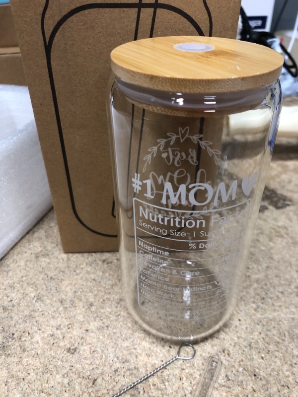 Photo 1 of Breezy Valley Best Mom Gifts, Mothers Day Gifts Mom, 1 Mom Cup with Lid and Straw - Birthday Gifts for Mom from Daughter Son, Christmas Gifts for mom