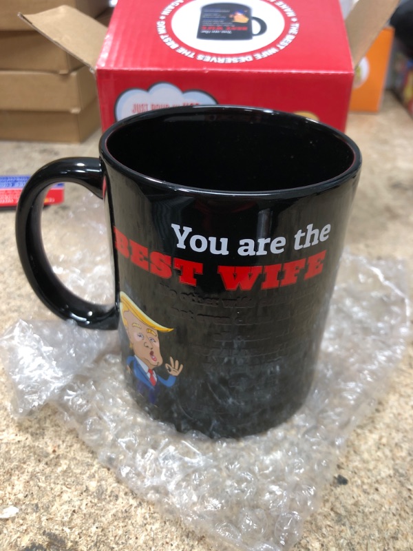 Photo 2 of 12oz Color-Changing Funny Coffee Mug - Top Trump Merchandise - Best Birthday Gifts for Women Who Have Everything, Unique Wedding Gift Ideas for Wife, Cool Bride & Anniversary Presents for Her Wife (12oz) Ceramic