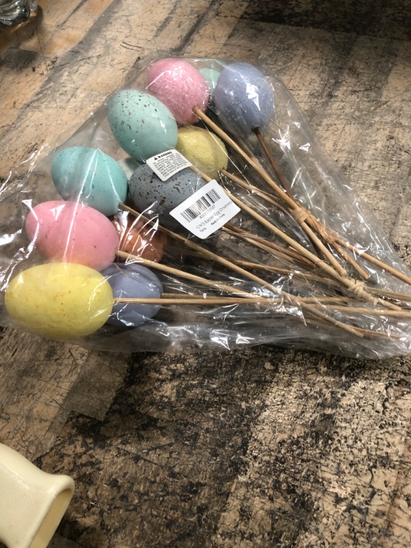 Photo 3 of 2 ITEMS:
12 Pcs Easter Picks Faux Foam Easter Egg Picks Decorative Pastel Speckled Easter Egg Stems 10.6" Tall for Spring Easter Basket Bouquets Floral Arrangement Centerpiece Wreath

Braxio Spring Easter Bunny Eggs Decoration - Home Tabletop Decoration W