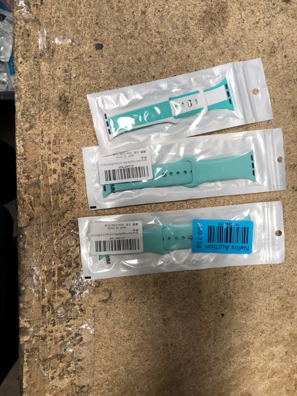 Photo 1 of Bundle of 3 Tighesen Sport Bands Compatible with Apple Watch Band 38mm 40mm 41mm 42mm 44mm 45mm 49mm S/M M/L for Women/Men Waterproof Soft Silicone Replacement Strap Accessories for iWatch Ultra SE Series 8/7/6/5/4/3/2/1(Mineral Green, 38/40/41mm S/M) 38m
