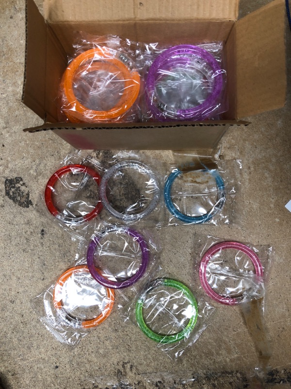 Photo 1 of 28 packs LED Bracelets 7 Neon colors Glow In The Dark Party Supplies Glow sticks for kids Adults Flashing Light Up Toys fit Christmas Party Supplies New Year's Eve Valentine's Day Concert Birthday