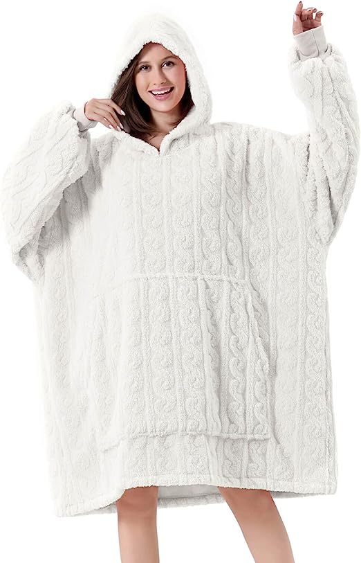 Photo 1 of FestiCorp Oversized Blanket Hoodie for Adults - Extra Long Wearable Sweatshirt with Giant Sleeve, Hood and Pocket
