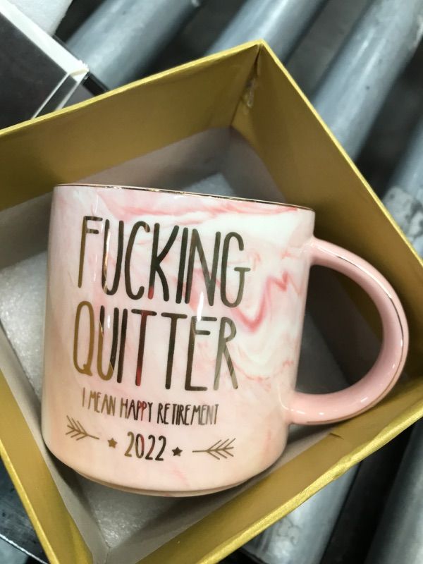 Photo 2 of ***2022 PINK MUG**PICTURE FOR REFERENCE***
Funny Retirement Gifts for Men Women-Quitter I Mean Happy Retirement Coffee Mugs 2022, Unique Retired Mugs Gift Ideas for Coworkers Office & Family A-white