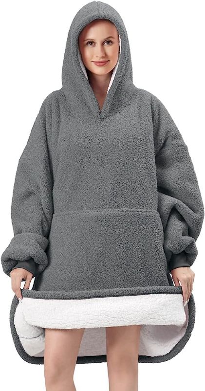 Photo 1 of FestiCorp Oversized Blanket Hoodie for Adults - Extra Long Wearable Sweatshirt with Giant Sleeve, Hood and Pocket 
