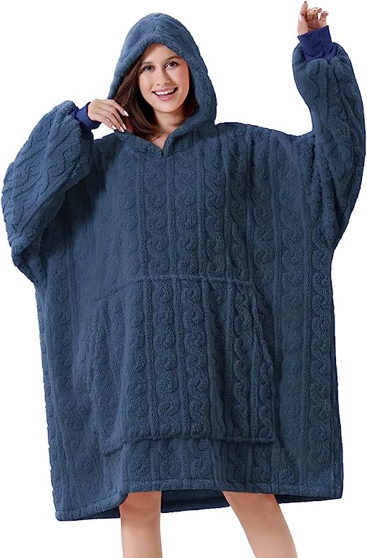 Photo 1 of FestiCorp Oversized Blanket Hoodie for Adults - Extra Long Wearable Sweatshirt with Giant Sleeve, Hood and Pocket
