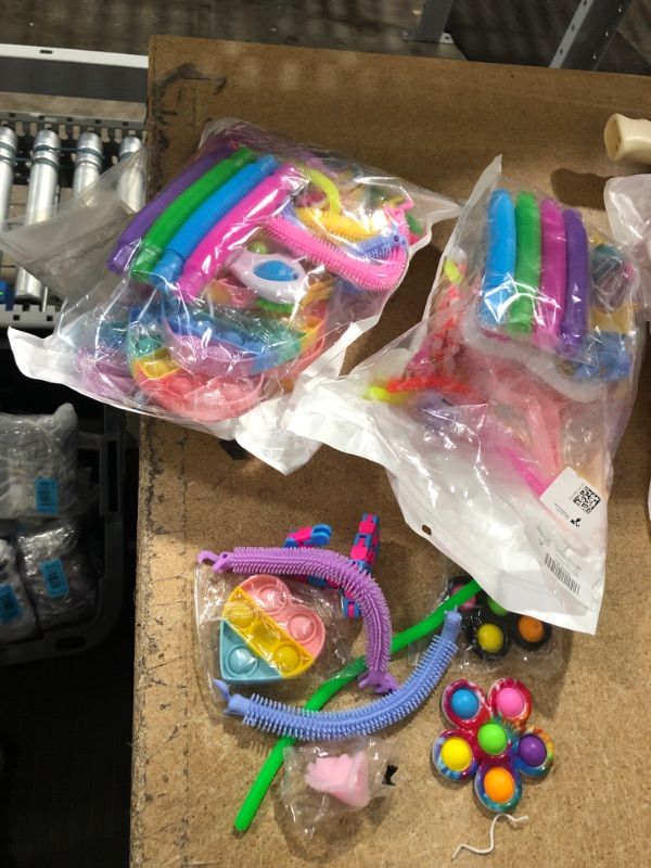 Photo 1 of 2 PACKS OF LASMEX 28 Pcs Fidget Toys Pack, Pop Keychain Stress Relief Toys Gifts Rewards for Classroom Party Favors Unicorn Dinosaur Anxiety Relief Sensory Fidgetget Toys