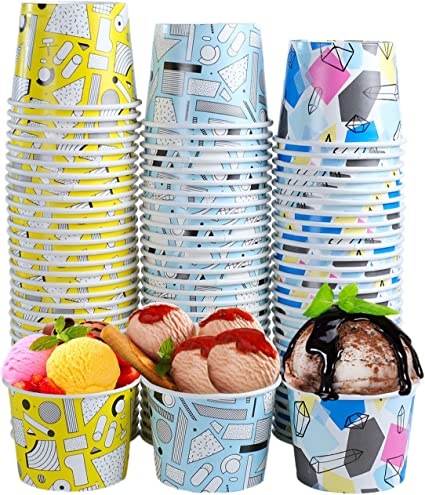 Photo 1 of 120 Packs 8 oz Ice Cream Cups, Ice Cream Bowls, Paper Ice Cream Cups, Disposable Dessert Bowl, Sundaes Cups, Sundaes Bowls, Frozen Yogurt, Soup