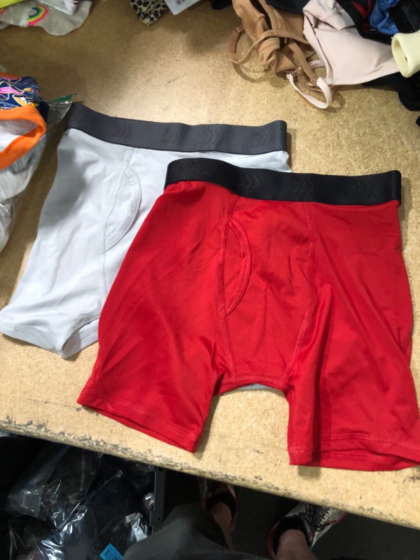 Photo 3 of (BOYS CLOTHING BUNDLE OF 6) Hanes Boys Socks, 12 Pack Ankle Cushion, Size MEDIUM + 2 PAIRS OF Boys' Boxer Briefs - All in Motion SIZE SMALL. + MARIO UNDERWEAR SIZE 4 + BUZZ LIGHTYEAR UNDERWEAR SIZE 8