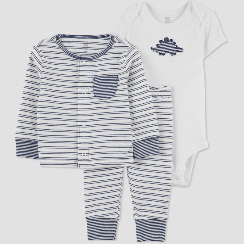 Photo 3 of (BUNDLE OF ASSORTED CHILDRENS CLOTHING) Boys' Short Sleeve 'Game Mode' Graphic T-Shirt - Cat & Jack™ SIZE XL (16) + SIZE 6MO Baby Boys' 2pc Dino Cardigan Set  - Just One You® Made by Carter's White/Blue + Toddler Boys' Pull-On Pants - Cat & Jack™ SIZE 5T 