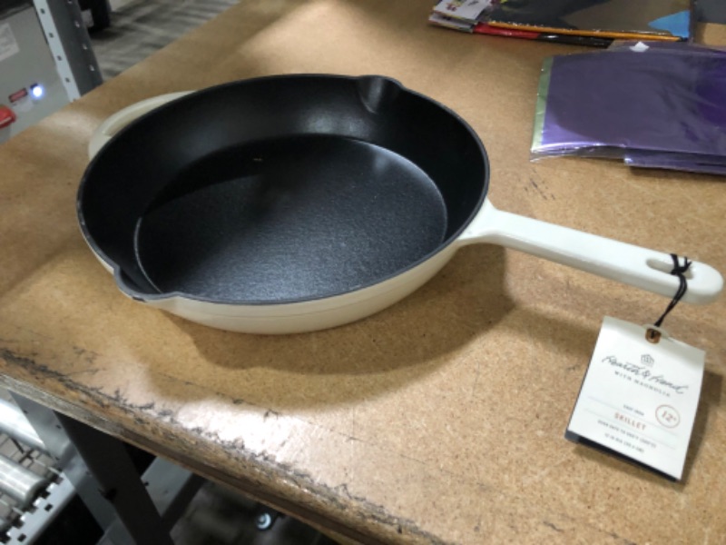 Photo 4 of 12" Enameled Cast Iron Skillet Sour Cream - Hearth & Hand™ with Magnolia