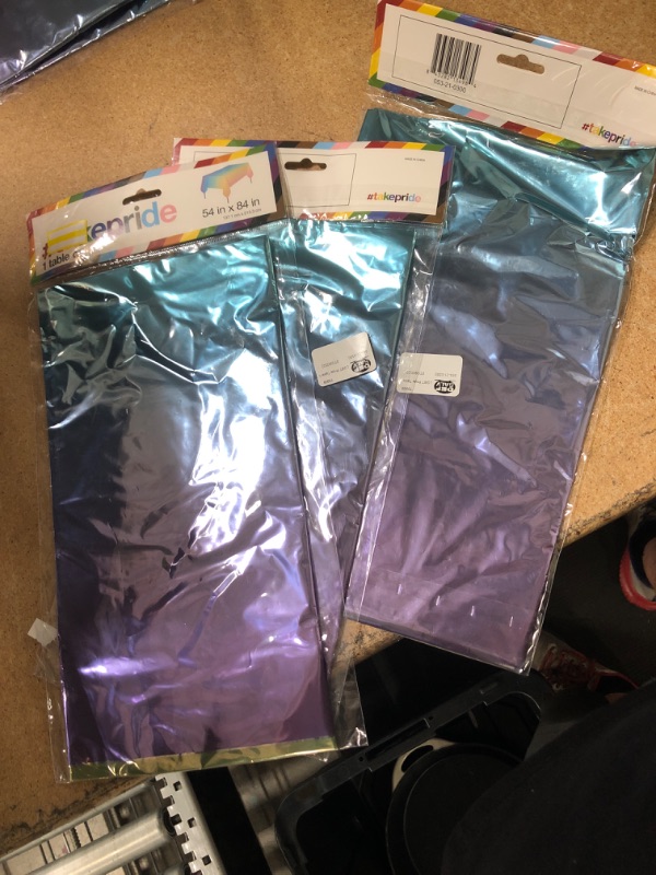 Photo 1 of 3 PACK LGBT Pride Table Cover Iridescent 54" X84"