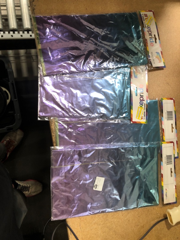 Photo 2 of 4 PACK LGBT Pride Table Cover Iridescent 54" X84"