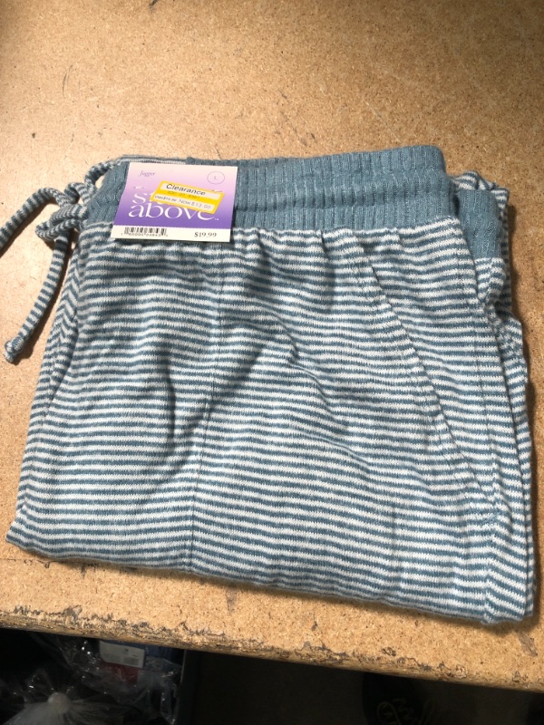 Photo 2 of Blue Striped Perfectly Cozy Jogger Pajama Sleep Pants - Large
