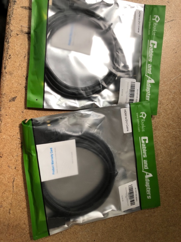 Photo 2 of Rankie 6 FT HDMI to DVI Cable, pack of 2