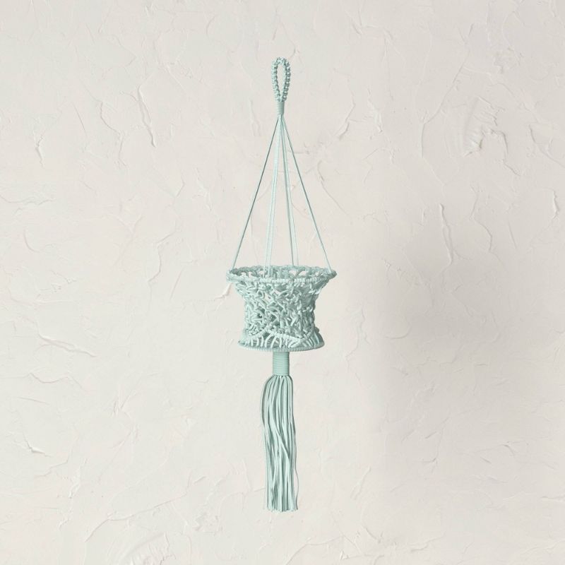 Photo 1 of 35 Hanging Macram © Basket Planter Holder Mint Green - Opalhouse Designed with Jungalow
