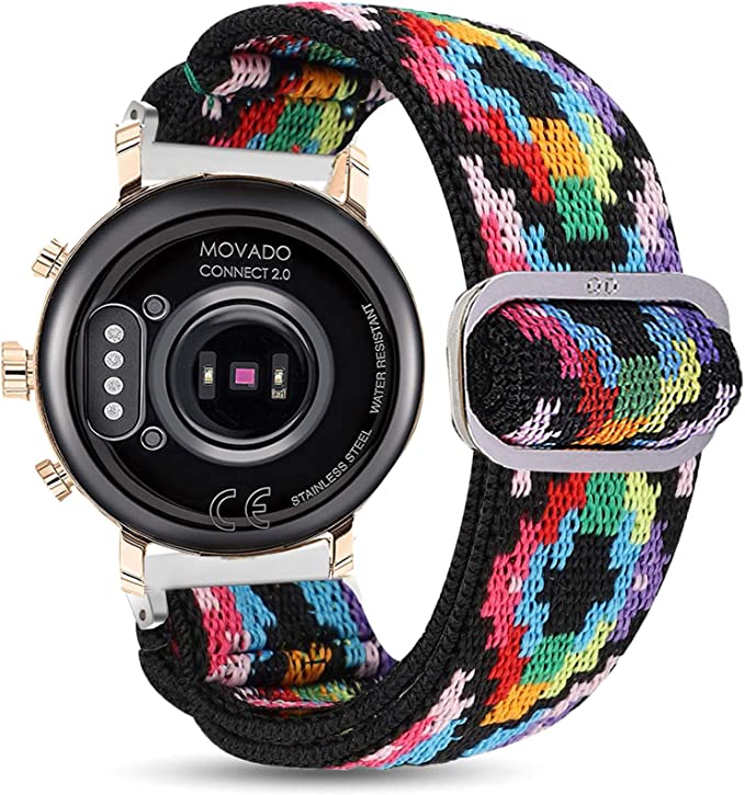 Photo 1 of Compatible for Movado 2.0 Smartwatch Band, YOUkei Stretch Elastics Adjustable Replacement Strap Accessories Compatible for Movado Connect 2.0 Smartwatch 40mm / 42mm (Aztec Style Colorful, 40mm)
