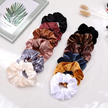 Photo 1 of 12 PCS Scrunchies-6 PCS Velet Scrunchies and 6 PCS Satin Scrunchies
