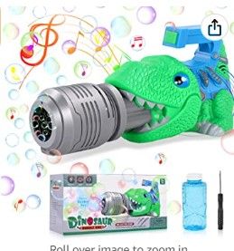 Photo 1 of 2 PACK Dinosaur Bubble Machine Bubble Gun Gifts for Boys Girls Bubble Toys for Kids Toddlers Bubble Blower with Music Green Bubble Maker Summer Birthday Gifts for Kids Ages 3-5,4-8
