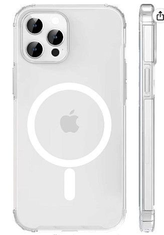 Photo 1 of MANKIW Magsafe Case Compatible for iPhone 12 pro max 6.7 Magsafe Charging, Slim Fit Hard Back Soft Silicone TPU Bumper Cover, Thin Cute Shockproof Anti-Yellow Protective Case(White)