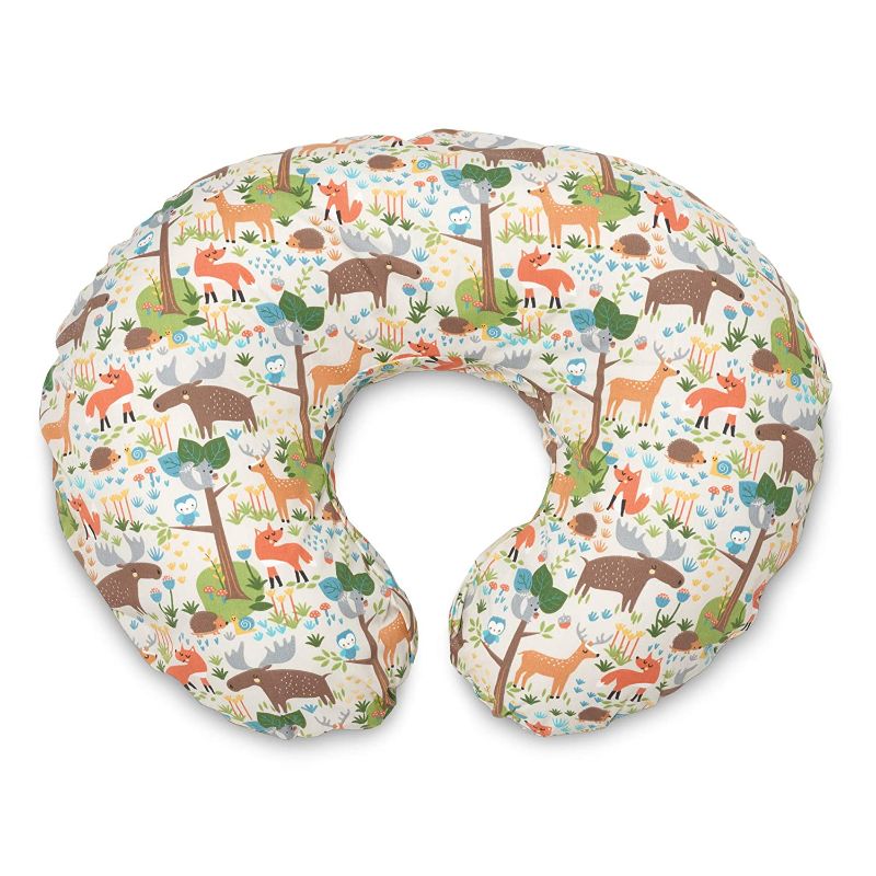 Photo 1 of Boppy Nursing Pillow Cover—Original | Earth Tone Woodland | Cotton Blend Fabric | Fits Boppy Bare Naked, Original and Luxe Breastfeeding Pillow | Awake Time Only
