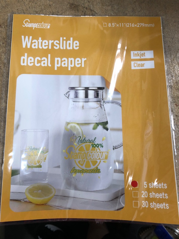 Photo 1 of Water Slide Decal Paper Inkjet,Transfer Paper,Water Slide Paper Clear,Water Slide Paper,Waterslide Decal Paper,Decal Paper,Water Transfer Paper 5 SHEETS